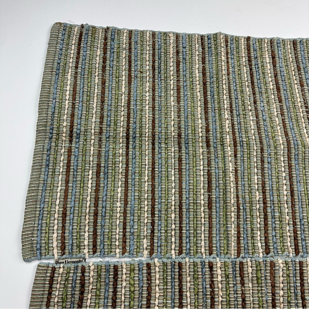 Pier 1 Brown Green Handwoven Natural Fibers Rugs 35.5 x 22.5 Set of 2 - Picture 3 of 11